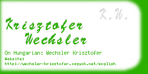 krisztofer wechsler business card